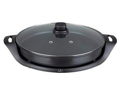 Jata PE638 Paella-Pfanne, elektrisch, Durchmesser 38 cm, Tiefe 5 cm, Antihaftbeschichtung, PFOA-frei, Dampfauslassventil, verteilt die Wärme gleichmäßig