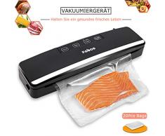 Fnboc Automatisch Vakuumierer - Multifunktionaler Vakuumierer geeignet für Frischhalten von trockene und nasse Lebensmittel, mit Fräser und 20 Vakuumierbeutel