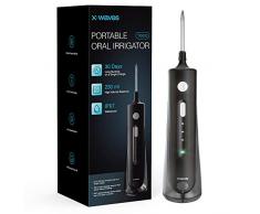 Munddusche Zahnreiniger, X-WAVES Munddusche Kabellos Elektrische Munddusche IPX7 Wasserdicht Wasser Flosser mit 4 Modi, 230ml Wassertank, Wiederaufladbarer USB Oral Irrigator