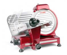HENDI Aufschnittmaschine, Messerdurchmesser: 220mm, rote Sonderedition, Allesschneider, Stufenlos einstellbare Schnittstärke (0-13mm), 230V, 280W, 440x420x(H)350mm, Rot, Aluminium, Edelstahl