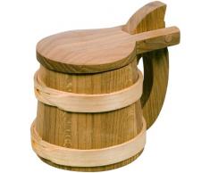 HOFMEISTER® Bierhumpen Wikinger, mit Deckel, aus Kirschbaum-Holz und Eichenholz