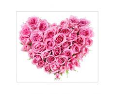 banjado Herdabdeckplatte aus Glas | Herdabdeckung einteilig 60x52cm | Spritzschutz für Ceranfeld oder Induktionsherd | Schneidebrett perfekt für die Küche mit Motiv Rosenherz