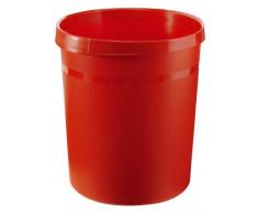 HAN Papierkorb GRIP, 18 Liter, mit 2 Griffmulden, extra stabil, rund, rot