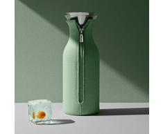 EVA SOLO – Kühlschrankkaraffe | skandinavisches Design | 1 Liter| Borrosilikat-Glas, Edelstahl, Silikon | spülmaschinenfest | 100% tropffrei – Green Woven 1.0 l