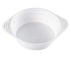 1-PACK Suppenterrine Suppenteller 500ml, PP, 8 gr, Mikrowellentauglich, weiß, 200 Stück