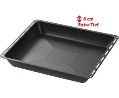 ICQN Extra tiefes mit Antihaft-Beschichtung Backblech Non-Stick | Passend für Bosch Siemens Neff Constructa Profilo Backofen | Kuchenblech | Emaille-Boden | 455x377x60mm