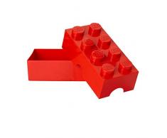LEGO Brotdose mit 8 Noppen, Kleine Aufbewahrungsbox, Stiftebox, rot