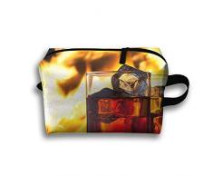 Whisky-Glas Reisetasche Kosmetiktasche Handy, Münzen, Kosmetiktasche, Federmäppchen, Multifunktions-Organizer, Aufbewahrungstasche