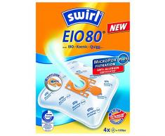 Swirl EIO 80 MicroPor Plus Staubsaugerbeutel für EIO, Koenic, Quigg Staubsauger, Anti-Allergen-Filter, 4 Stück inkl. Filter