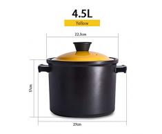 XINGJIJIJIA Geschmack Keramik Suppentöpfe for Induktionsherde Gasherd Stewpot Dünsten Casserole Keramikkochtopf kratzen (Color : Yellow 4.5L)