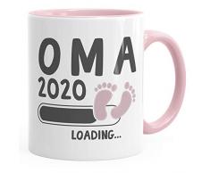 Kaffee-Tasse Oma 2020 loading Geschenk-Tasse für werdende Oma Schwangerschaft Geburt Baby Tee-Tasse MoonWorks® rosa unisize