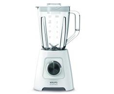 Krups KB4201 Blendforce Standmixer; 600 W; 2L Kunststoffbehälter; 4 Messer; 2 Geschwindigkeiten+ Pulse-Funktion; Ice Crush- Funktion; Smart-Lock- Technologie; Weiss