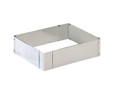 Kaiser Pâtisserie Dekorierrahmen, ausziehbar, 24-46 x 20- 38 x 6 cm, Backrahmen verstellbar eckig, Edelstahl, spülmaschinengeeigent
