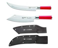 Dick Red Spirit Messer Set 4-teilig inkl. Zerlegemesser Hektor 26 cm & Ajax Kochmesser 20 cm & 2 schwarzen Messerscheiden aus Kunststoff