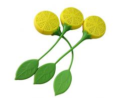 BESTONZON 6 Stück Silikon Teesieb Zitronenform Teefilter Teeei Teekugel Teezubehör für Loseblatt Tee