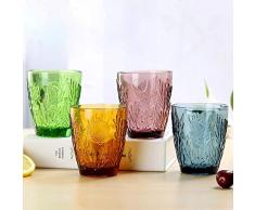 CXK Farbbecher Champagnerbecher Cocktailglas Whiskybecher Kristallskulptur Saftglas Becher Weinglas Glasgetränk, 4-TLG