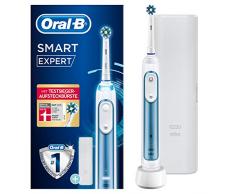 Oral-B Smart Expert Elektrische Zahnbürste mit Bluetooth-Verbindung, SmartRing und Reise-Etui, blau