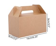 Geschenkboxen (24 Stk) - L16 x B9 x H9 cm Braune Geschenkbox aus Kraftpapier- Kraftpapier mit Deckel für Gebäck – Geschenkbox für Kinder – Geschenk Box für Geburtstag, Baby Party, Hochzeit