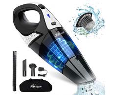 Handstaubsauger, Hikeren Akku Handstaubsauger Kabellos 5000PA,2500mAh Lithum-ion Akku Staubsauger mit Waschbarer Edelstahl Filter,Nass & Trocken Staubsauger kabellose für Tierhaare,Auto,Büro