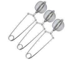 limewie 3 Stück Teezange Teezange Teesieb Gewürzzange aus Edelstahl 4.5 cm Teezubehör