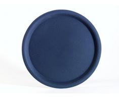 APS Serviertablett -Happy Hour- ca. Durchmesser 38 cm, rund, schwarz rutschhemmend, stapelbar, Kunststoff, spülmaschinenfest