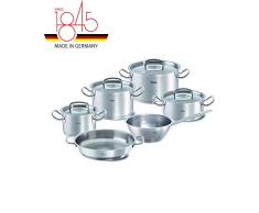 Fissler original-profi collection / Edelstahl-Topfset, 6-teilig, Kochtopf-Set mit Deckel, Induktion, (3 Kochtöpfe, 1 Bratentopf ,1 Sauteuse, 1 Servierpfanne) – 175 Jahre Fissler Geburtstagsset