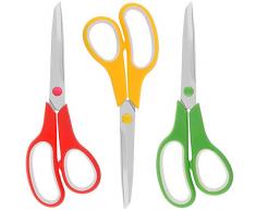 KAISHANE Schere mit Ultra Sharp Titan Klingen Weich Comfort-Grip-Griffe Mehrzweck Schere für Office Schule Zuhause Kunsthandwerk Nähen Schneider 3er-Set