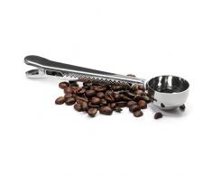 Kaffeedosierlöffel mit Klammer aus Edelstahl, Kaffeemaß, Kaffee Dosierer, Kaffeelöffel für Espresso, Kaffee ect. Messlöffel, Marke YOUZiNGS