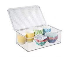 mDesign Aufbewahrungsbox mit Deckel für den Kühlschrank – 3 Liter Frischhaltedose und Gefrierdose – Babynahrung & andere Lebensmittel ideal aufbewahrt – transparenter Kunststoff