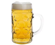 Stölzle Oberglas ISAR Maßkrug 1l - Original Biermaßkrug Oktoberfest, Bierglas, Tradition, Augenkrug, 6 Stück, spülmaschinenfest, hochwertige Qualität