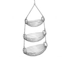 TW24 Hängeetagere verchromt mit 3 Etagen - Obstkorb hängend - Hängekorb 3 Etagen