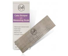 Ruoth | Kuchenschaber aus Metall mit Messskala | 10 Zoll/25.4cm | Tortenglätter für Buttercreme, Fondant Spatel, Torten glätter, Kuchenspachtel