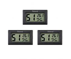 Thlevel 3X Mini LCD Digital Thermometer Temperatur Luftfeuchtigkeit Tester Hygrometer für Kühlschrank Aquarium -50°C~+70°C (3 PCS A)
