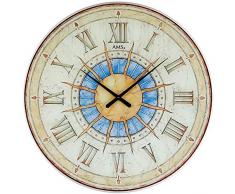 AMS - Quarzuhr - Wanduhr - Design Sonne - gehärtetes und hochwertig bedrucktes Spezialglas