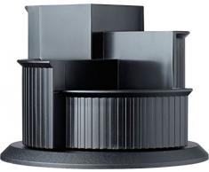 Helit H6390595 Multiköcher Linear, 4 Fächer mit Drehteller, schwarz