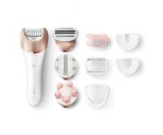 Philips Epiliergerät Satinelle Prestige BRE650/00 / Nass- und Trocken Epilierer inkl. 8 Zubehörteile für eine mühelose Anwendung an Beinen, Körper und Gesicht für langanhaltend glatte Haut