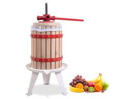 GOPLUS 6L Obstpresse, Maischepresse, Weinpresse, Beerenpresse, Apfelpresse, Fruchtpresse aus Eiche und Eisen inkl. Presstuch, Natur φ27 x 56 cm