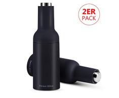RsvpD Elektrische Pfeffermühle oder Salzmühle Spice Tall Power Shaker, Schwerkraftregelung Batteriebetriebene 2er Packung, Verstellbare Keramik-Grobheit