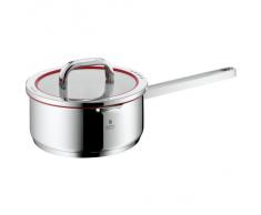WMF Function 4 Stielkasserolle, mit Glasdeckel, à 20 cm, Cromargan Edelstahl poliert, Innenskalierung, 4 AbgieÃfunktionen, induktionsgeeignet, spülmaschinengeeignet, 2,5 l, rot
