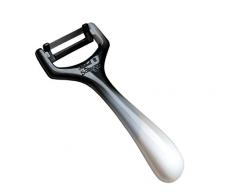 Querschäler Kartoffelschäler Pendelschäler Aus Solingen/Schneidemesser/Sparschäler/Spargelschäler/Gemüsehobel/Gemüseschäler Scharf Gurkenschäler Rechtshänder & Linkshänder (schwarz, 1)