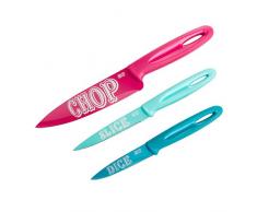 Jamie Oliver Funky, Kochmesser Keep it Simple Flippiges Messerset, Kunststoff, Bunt/Edelstahl, 13,7 x 3,3 cm