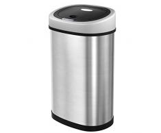 SONGMICS Sensor Mülleimer 50L Abfalleimer Automatik Abfallbehälter Müllbehälter für Küche Edelstahl LTB92NG