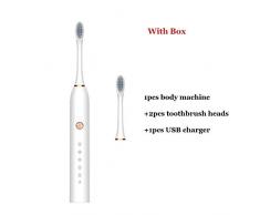 NERB Leistungsstarke elektrische Zahnbürste Wiederaufladbare Ultraschall Sonic USB Charge Wasserdicht Zähne putzen 5 Modi Whitening Zähne Werkzeuge. (Color : Toothbrush w)