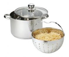 BEYOND Edelstahltopf mit Glasdeckel und herausnehmbarem Siebeinsatz