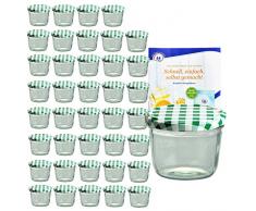 40er Set Sturzgläser 230 ml mit grün kariertem Deckel To 82 inkl. Diamant Gelierzauber Rezeptheft Marmeladengläser Einmachgläser Einweckgläser