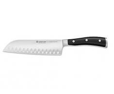 Wüsthof Santoku, Classic Ikon (4176-7), 17 cm Klingenlänge, mit Kullen, geschmiedeter Doppelkropf, rostfrei, extrem scharf, japanisches Sushimesser