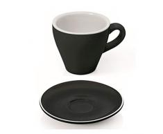 Gastro Spirit - 12-teiliges Espresso-Tassen/Mokka-Tassen Set - Schwarz, 90ml, Porzellan, dickwandig, Gastro-Qualität