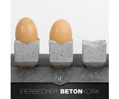 4ER SET Eierbecher Beton/Kork