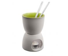 Ibili 728800 Schokoladenfondue-Set Practik mini aus Keramik, Grün, Weiß
