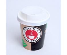 200 Kaffeebecher 8 oz für 200 ml Coffee to Go Pappbecher 0,2 ltr Cappuccinobecher mit weißem Deckel mit Trinköffnung